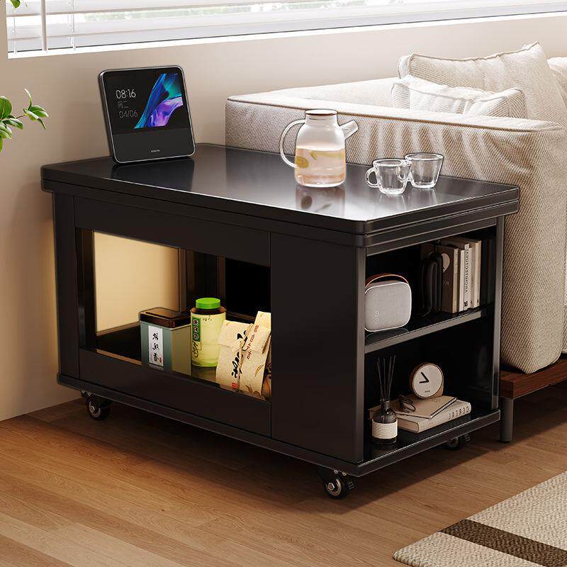 实无品牌/木推车茶几家用可几折叠移动台小户型茶客厅多功能沙发