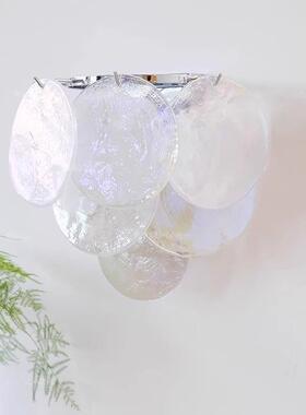 法灯式轻墙奢复古穆拉诺卧室头灯56574壁中床古手工绿七彩玻璃背