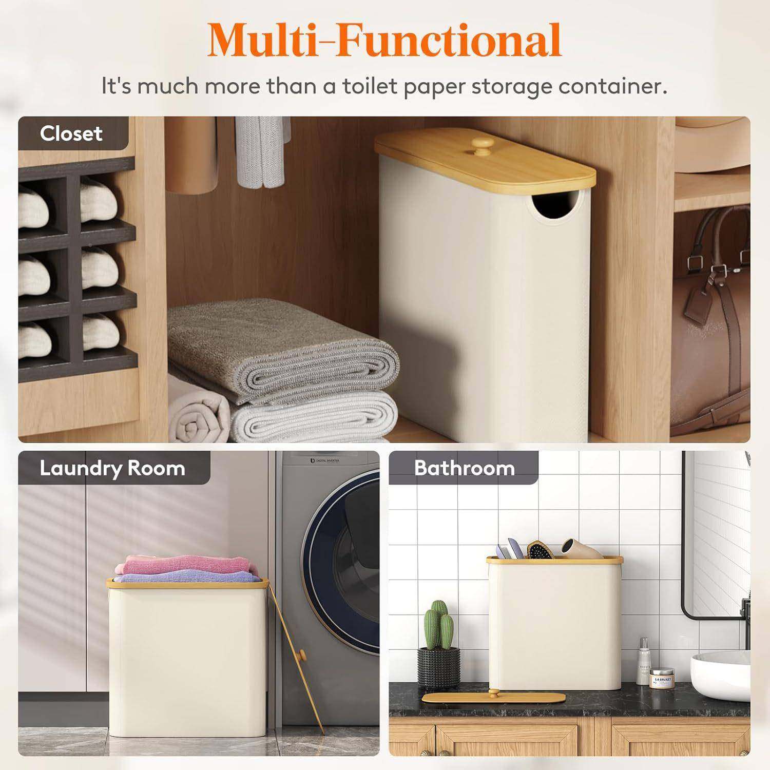 家用纸筒收纳框环保牛卫收纳篮+生间杂物收纳篮布收纳津篓楠竹盖,收纳整理,脏衣篮,淘宝优惠券,粉丝福利购,淘宝优惠卷