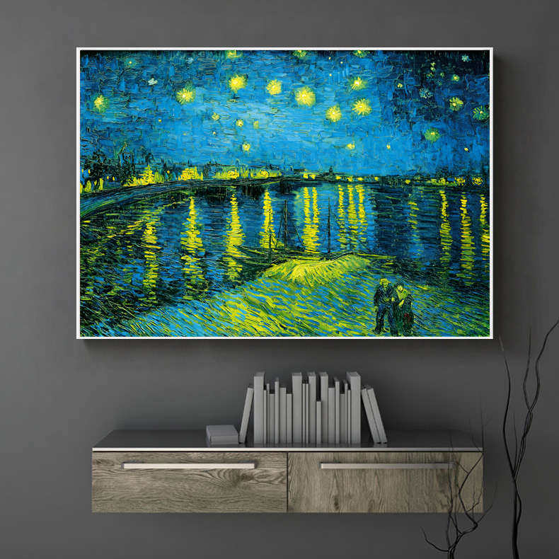 罗纳河的星夜十字绣2024新款自己梵高星空绣绣小件客厅手工餐厅线