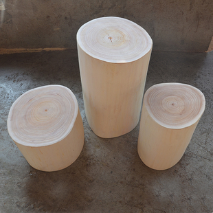 新品木桩凳子 实木矮凳子 圆形小茶几 原木凳子木墩 天然木墩花架