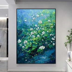 莫奈睡莲客厅沙发背景餐厅卧室玄关走廊过道高端定制手绘油画