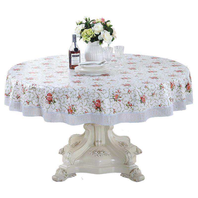 加厚PVC圆桌布餐厅防水家用圆形布桌布免洗餐桌防油大圆桌田园