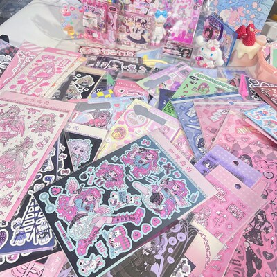 富婆快乐 甜酷亚甜人物咕卡贴纸工具咕盘立牌套装礼包随心配手帐