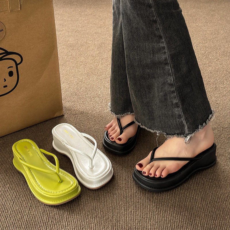 增高厚底拖鞋女外穿高级感2024夏季新款法式小众凉拖人字拖沙滩鞋,女鞋,人字拖,淘宝优惠券,粉丝福利购,淘宝优惠卷