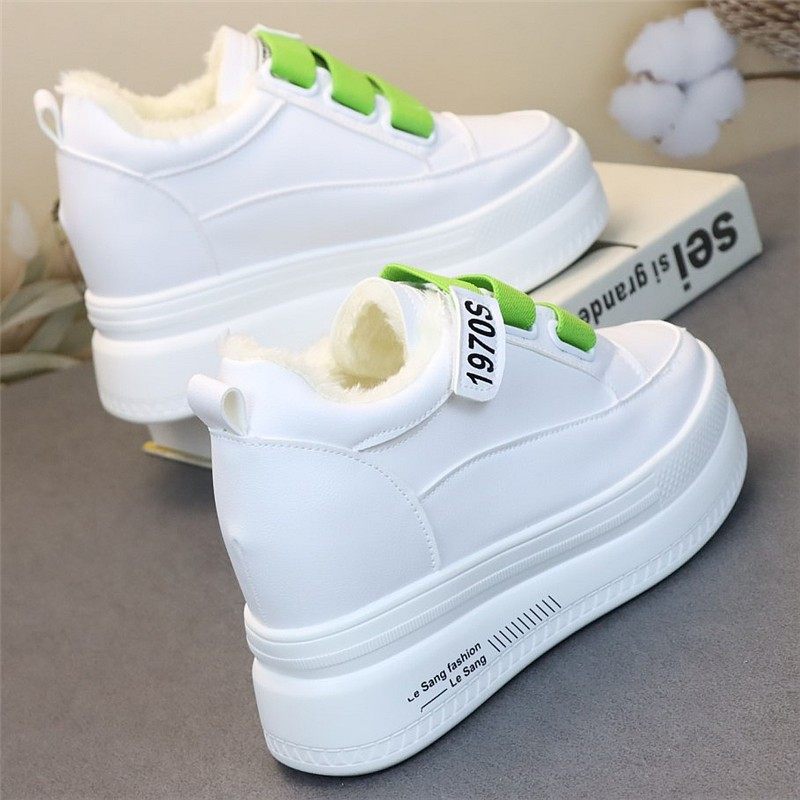 时尚魔术贴大码懒人小白鞋增高显瘦坡跟加绒保暖学生棉鞋冬季女鞋,女鞋,帆布鞋,淘宝优惠券,粉丝福利购,淘宝优惠卷