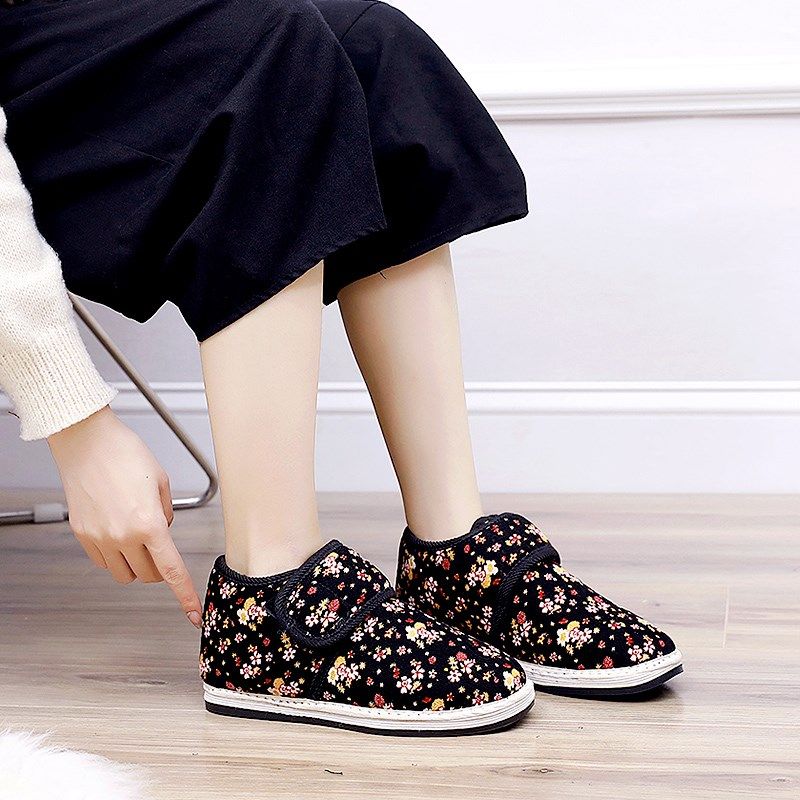 女士加厚保暖棉鞋女魔术贴棉花女鞋秋冬款手工千层布底加绒布鞋女,女鞋,传统布鞋,淘宝优惠券,粉丝福利购,淘宝优惠卷