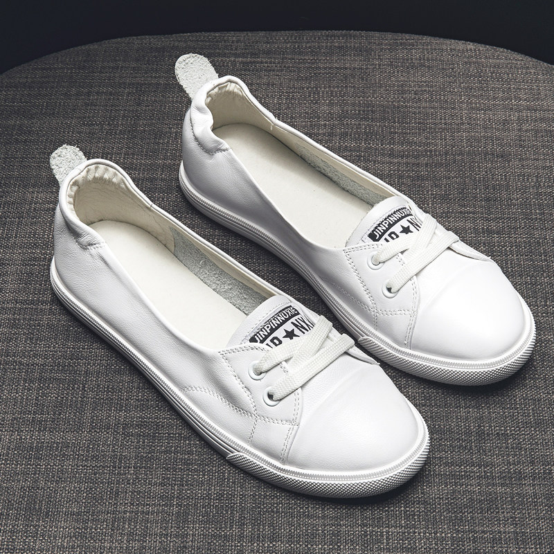 真皮小白鞋女2021春款夏季韩版基础百搭学生平底纯皮头层牛皮板鞋,女鞋,浅口单鞋,淘宝优惠券,粉丝福利购,淘宝优惠卷