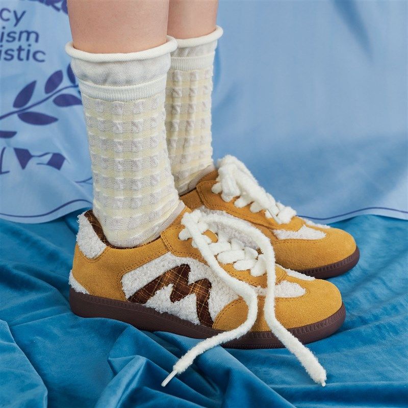 玛速主义2024年冬季新款平底百搭休闲板鞋轻便德训鞋学生运动鞋女,女鞋,休闲板鞋,淘宝优惠券,粉丝福利购,淘宝优惠卷