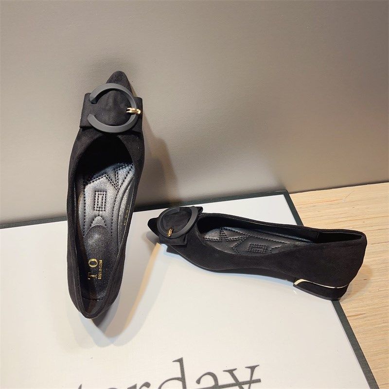 粗跟尖头单鞋2025春秋新款仙女中跟晚晚温柔鞋黑色软底通勤上班鞋,女鞋,浅口单鞋,淘宝优惠券,粉丝福利购,淘宝优惠卷