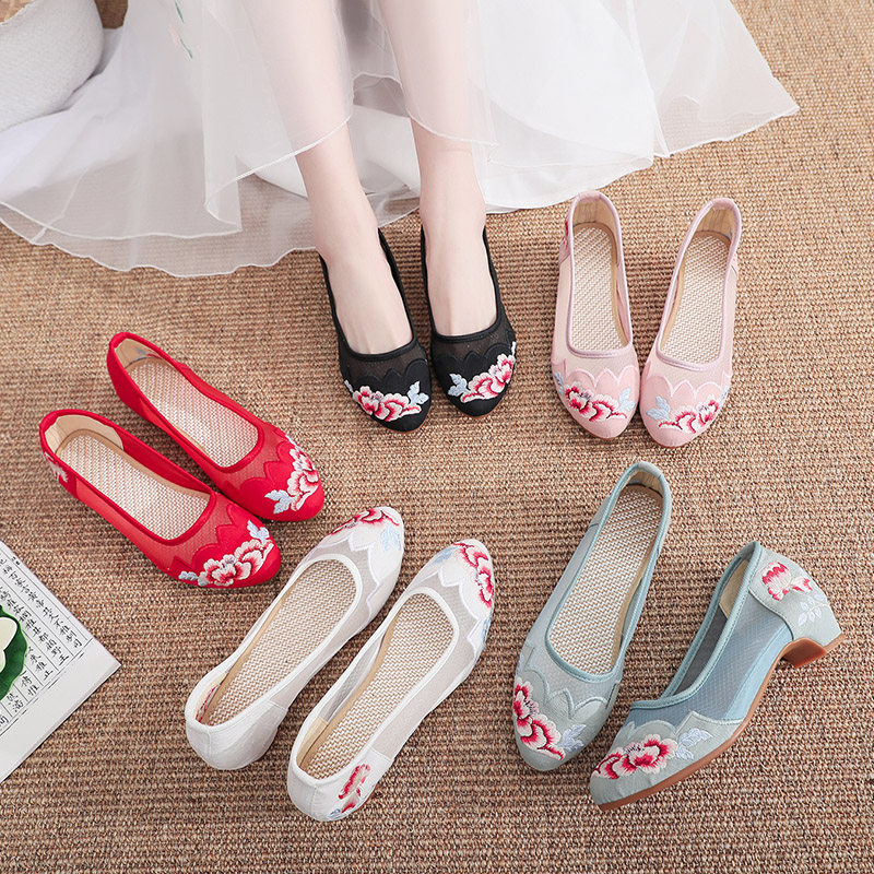 仙女鞋凉鞋网鞋绣花布鞋中跟民族旗袍鞋汉服古风女鞋新款2021爆款,女鞋,洞洞鞋,淘宝优惠券,粉丝福利购,淘宝优惠卷
