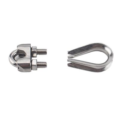 现货4只心盒猫装-M5不锈0钢304钢丝绳79锁扣爪索具配钢丝绳鸡套环