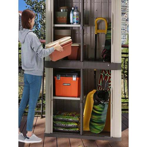 ?户外储物柜防水外花柜园庭院子雨防收纳室910v910w箱工具柜阳台