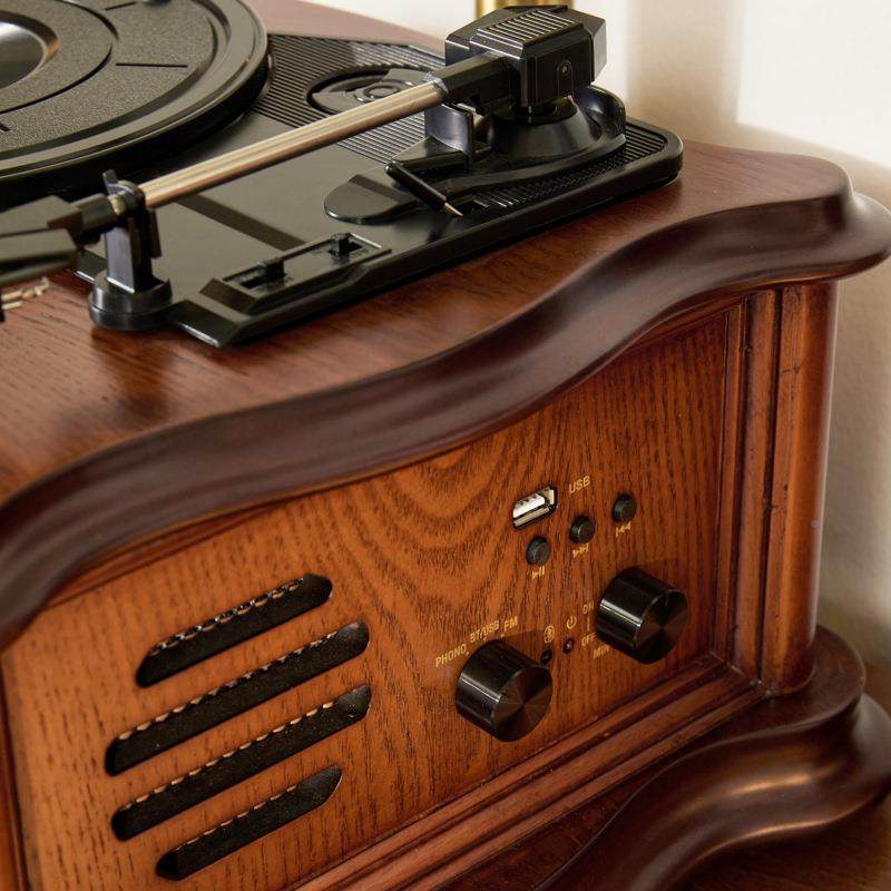 578厅唐典留声机lp老片播放机居欧式家饰品客创意铜木艺唱术摆件