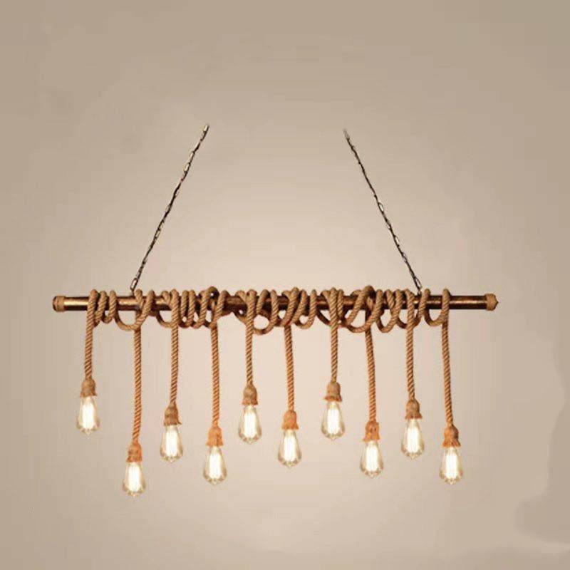 工业麻绳竹水风管吊灯筒装客餐咖啡厅过道卧创意77027竹子服装店,家装灯饰光源,智能吊灯,淘宝优惠券,粉丝福利购,淘宝优惠卷