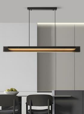璃一字条极简餐厅吊灯35318高长端现代简岛台艺约术光影创意设计