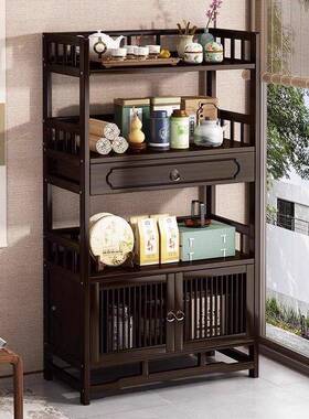 水置茶水柜小型储窄小中式茶柜办公室物架茶71386叶展示架茶具收
