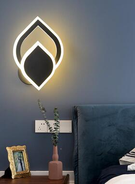 壁灯创意卧室床头灯现代简约轻温馨浪漫背72335过景奢墙灯道梯楼