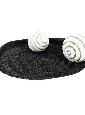 肌理盘现装代简约圆形几何房UDJ树脂托盘摆件样桌板客茶面果盘软