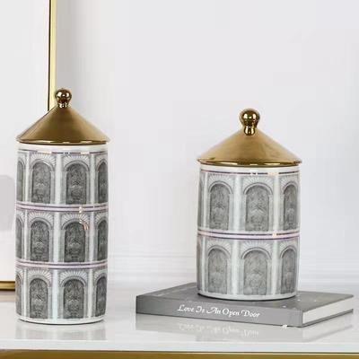 现代轻奢建图筑案瓷陶盖罐样板房客品厅玄关售楼部软VEG装饰电镀