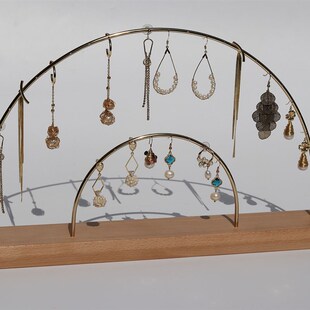 耳环架子实木耳饰架子展示架钻孔铜杆首饰陈列道具耳钉女2020新款