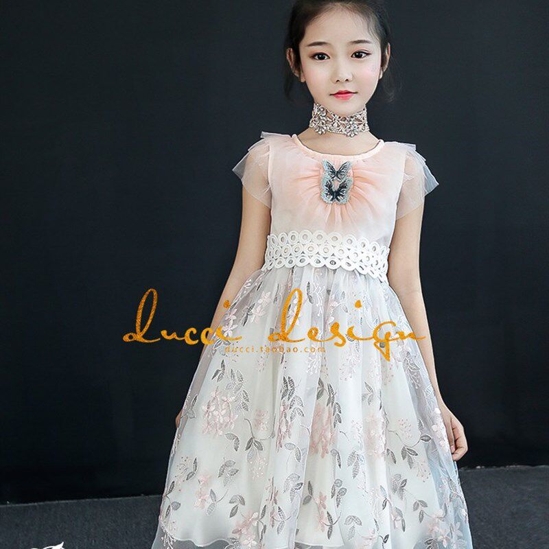 女童夏装连衣裙洋气六一演出公主裙儿童韩版碎花蓬蓬纱裙背心裙潮