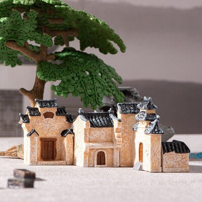 微景观小摆件中式复古江南古建筑房子模型盆景造景装饰工艺品摆件