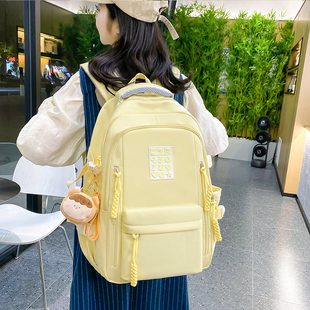 黄色书包女童四至五六年级女大童小学生女生儿童女孩大容量双肩包