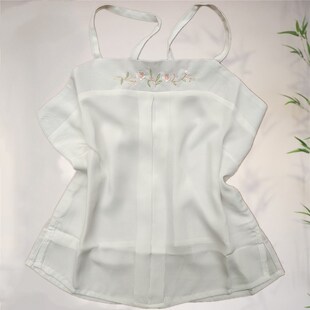 肩带可调春夏内搭宋抹背心吊带宋制纯色大码 日常汉服复古女绣花秋