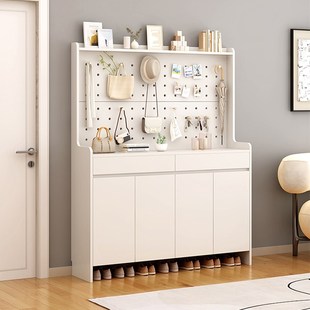 鞋柜玄关柜一体家用门口靠墙入户门隔断柜现代简约洞洞板储物柜子