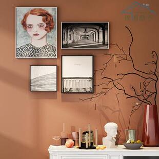 美式纸自粘橘色墙壁纸背景墙面48贴纸复古感墙贴自贴防马水桌小