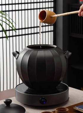 新中式茶饮陶馆炭火熬煮釜AL100732壶茶熬煮中药馆器具大容量火山