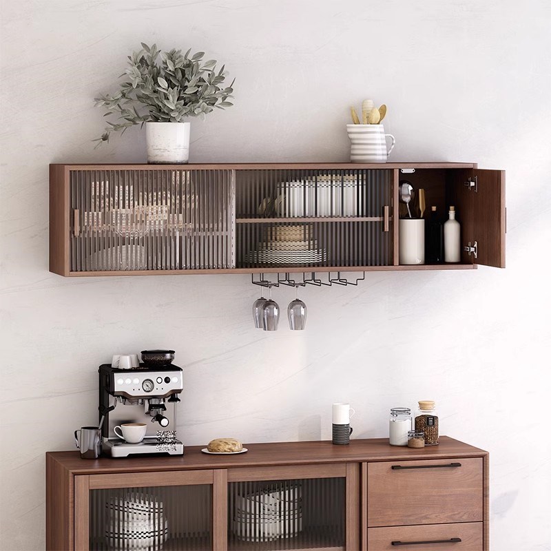 实木厨房吊柜上墙壁挂墙面u壁柜卫生间储物阳台收纳置物架客厅橱