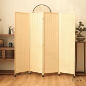 编移动屏风玄关带滑轮实木简约折叠家竹用折985店办公饭室屏推拉