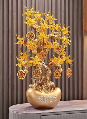 电入户玄关大号发财树落地客厅视柜sWPk2pkC店铺礼前台高档装业饰