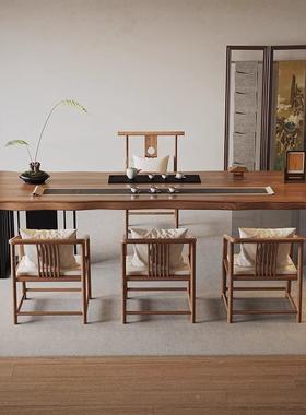 实木大茶新板中式桌椅组合一桌五椅轻奢宋代美学台禅AJO意茶大板