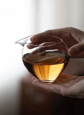 耐高温玻璃道公杯高端XNE分茶器茶海杯功具夫匀茶鸟嘴新型公杯