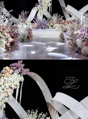 婚庆阳变光板自型由曲线波浪弧形螺旋百弹力布造婚礼布F97MHH96吊