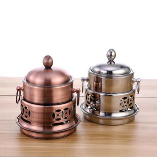 锈钢RGQ酒精小炉火锅一人不一锅免电户外家用便捷防个人小火风锅