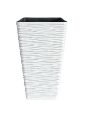 UPD客厅门口装饰中大号花盆高方水便波纹轻再塑料高档仿生陶瓷花