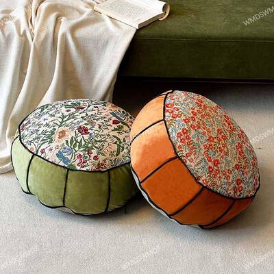 客厅米娅探花人坐墩蒲看团打懒坐民脚墩圆宿形地上书家用布艺榻榻