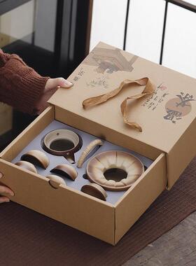 围炉煮温茶功夫茶套装整家用户外55188明火茶具壶柴烧粗陶提梁壶