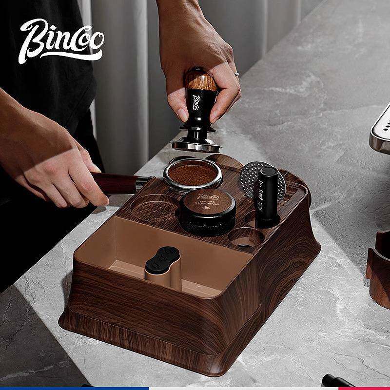 B粉incoo木敲纹咖啡压锤底GYKF1756座套装布器多功能渣桶意式咖啡