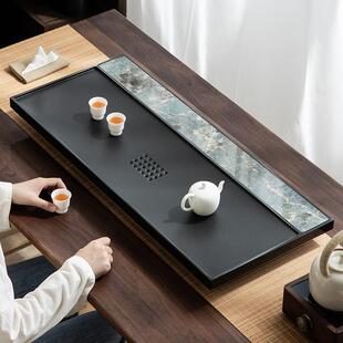 奢天头然乌金石茶盘整NPI块家用石茶台办公室用轻水高端排石茶海
