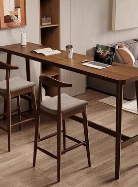 实吧台白桌家用客厅沙发边木靠桌子蜡墙木长34557条高脚桌简约阳