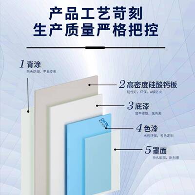 冰83862火预板无机涂学板洁净板A级防火装饰板医院校护墙板抗菌厂