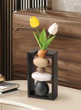 石来花运转石陶瓷瓶件轻奢高档摆客厅电视柜入门玄关头高级slyz装