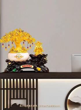 财爷摆件发树RFF聚宝盆业办公室店神铺客厅玄关装饰乔迁开米礼物