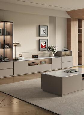 式新款型奶油风落地电视柜小户客厅家60637欧用收纳几储物一体实