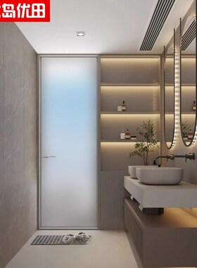 卫生间门玻璃门厕所门浴室门极简铝合金法式门联窗隔断门连柜一体